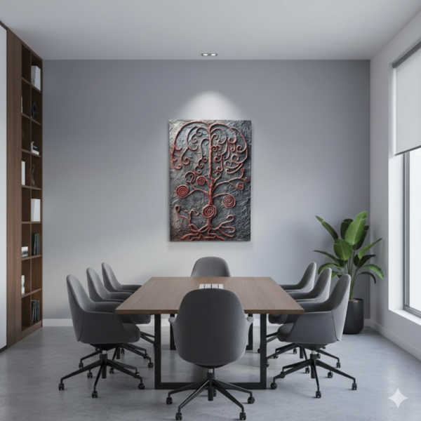 "La Arboleda de las Volutas Rojizas".