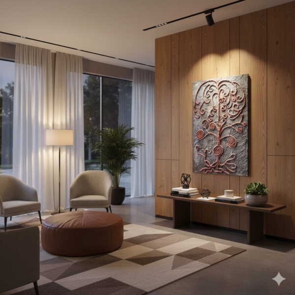 "La Arboleda de las Volutas Rojizas".